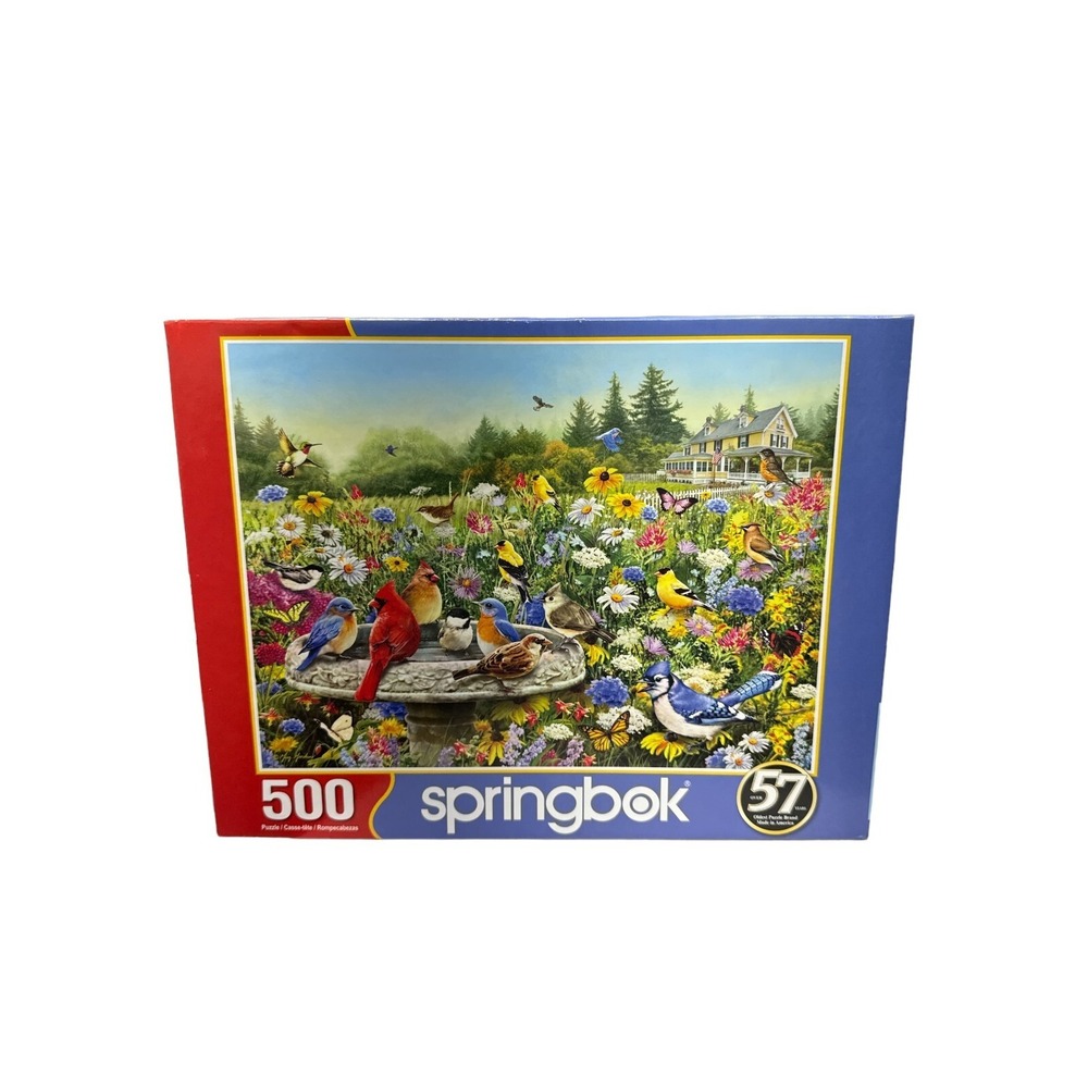 Springbok Puzzle The Gathering 500 Pieces Spring Birds and Flowers